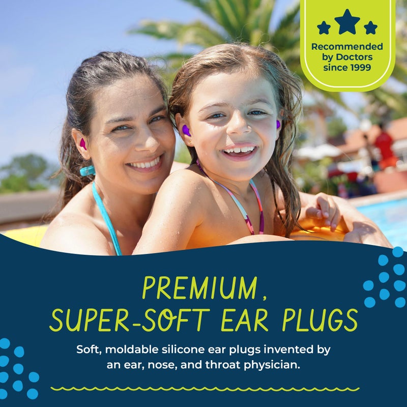 Putty Buddies Earvolution Putty Buddies Earplugs for Swimming and Bathing - Doctor-Invented, Made in USA, Moldable Premium Silicone Plugs Help Prevent Swimmer's Ear, 3 Pair Pack - Red/Blue/Yellow - Image 2